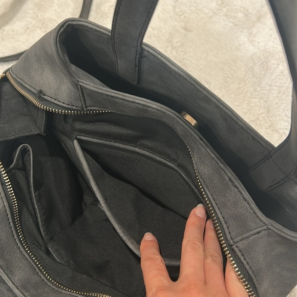 Free People - Charcoal Deep Gray 2-Way Handbag - Picture 8 of 16